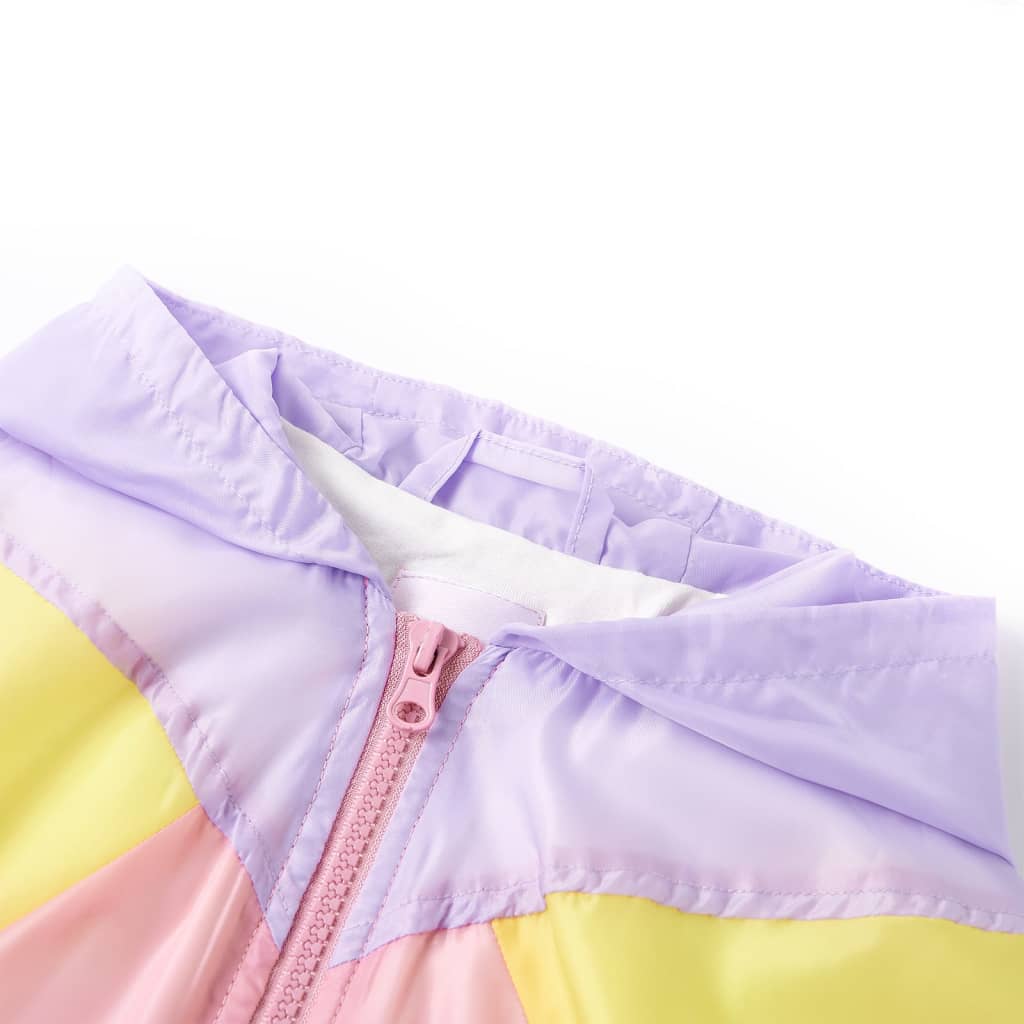Vidaxl Children's jacket with hood and zipper 128 multi -colored