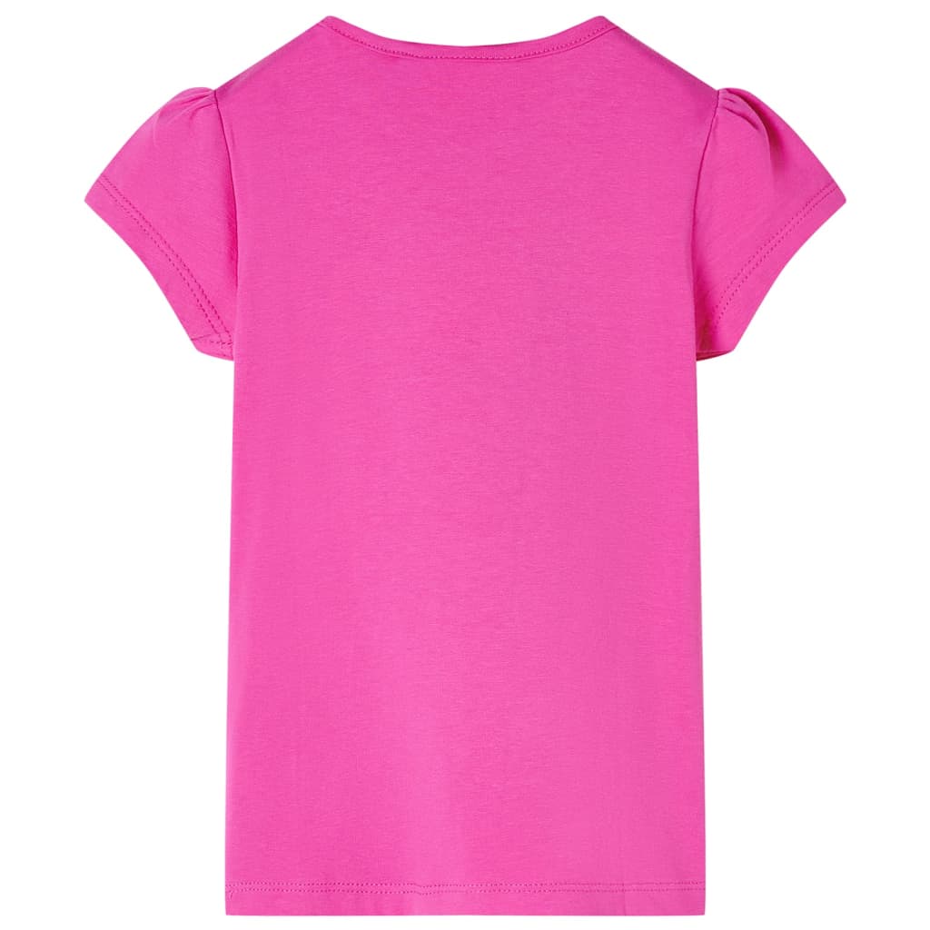 Vidaxl Camisa para niños con mangas de gorra 128 Rosa oscuro