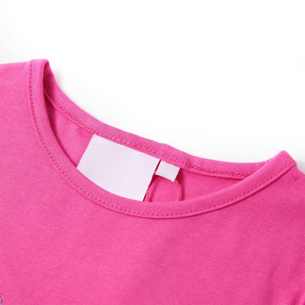 Vidaxl Camisa para niños con mangas de gorra 128 Rosa oscuro