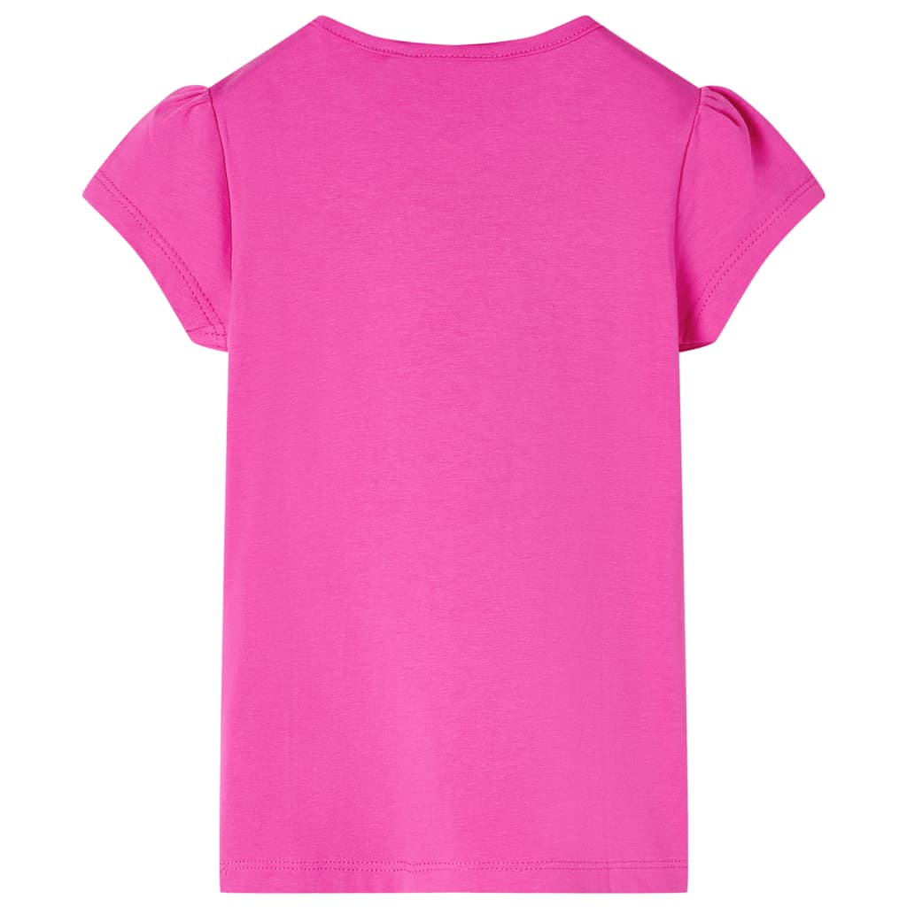 Vidaxl Camisa para niños con mangas de gorra 140 Rosa oscuro