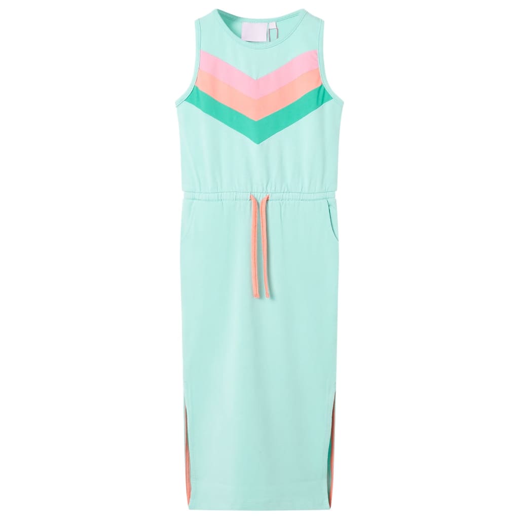 Vidaxl children's dress with drawstring 140 light mint