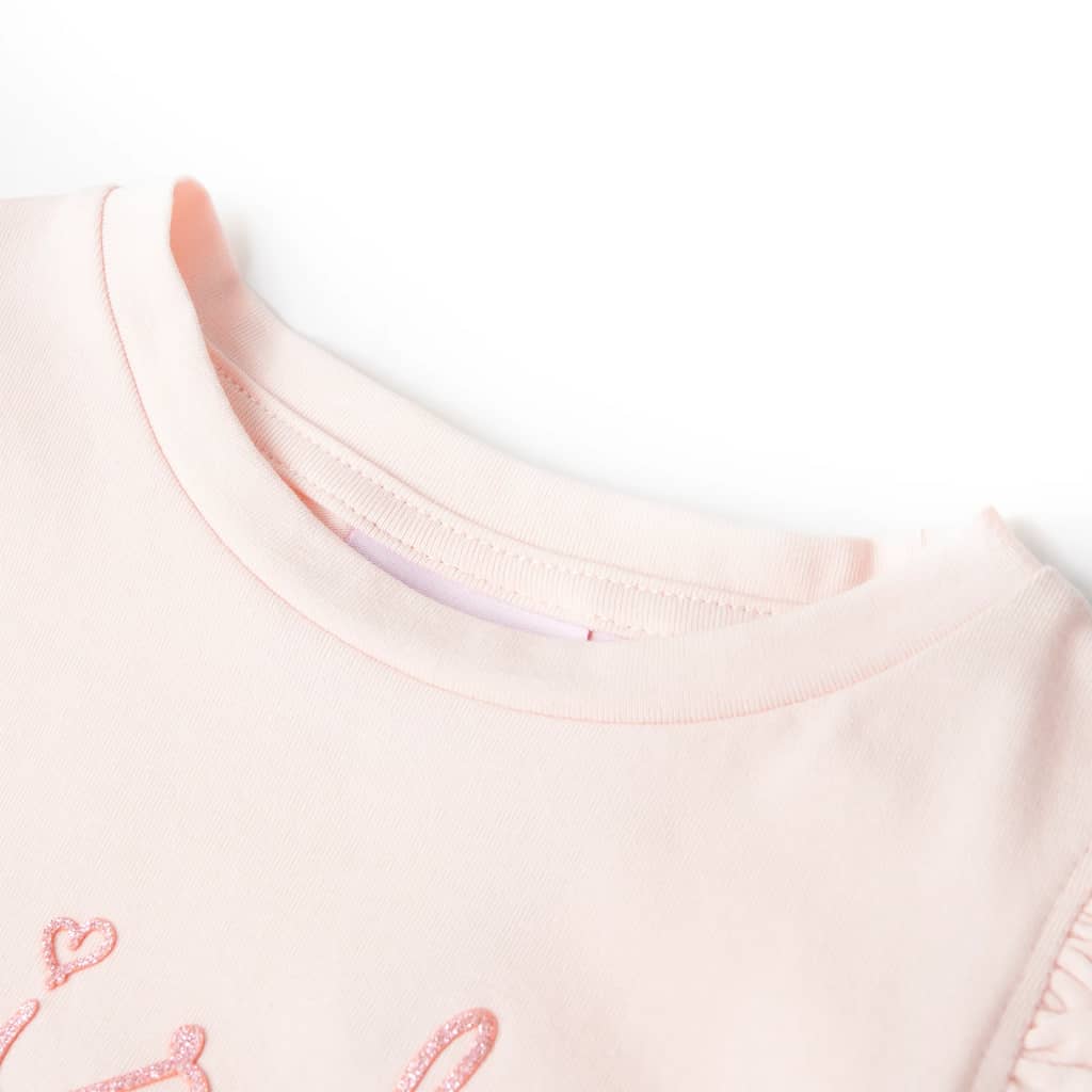 Vidaxl Children's shirt with ruffles on the sleeves 140 Soft pink