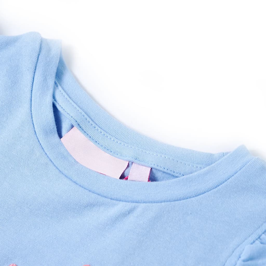 Vidaxl Children's shirt with ruffles on the sleeves 104 light blue