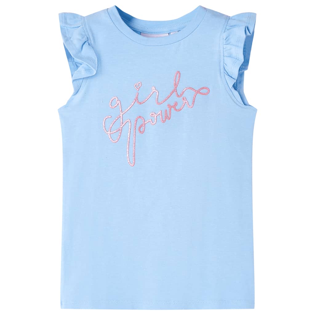 Vidaxl Children's shirt with ruffles on the sleeves 128 light blue