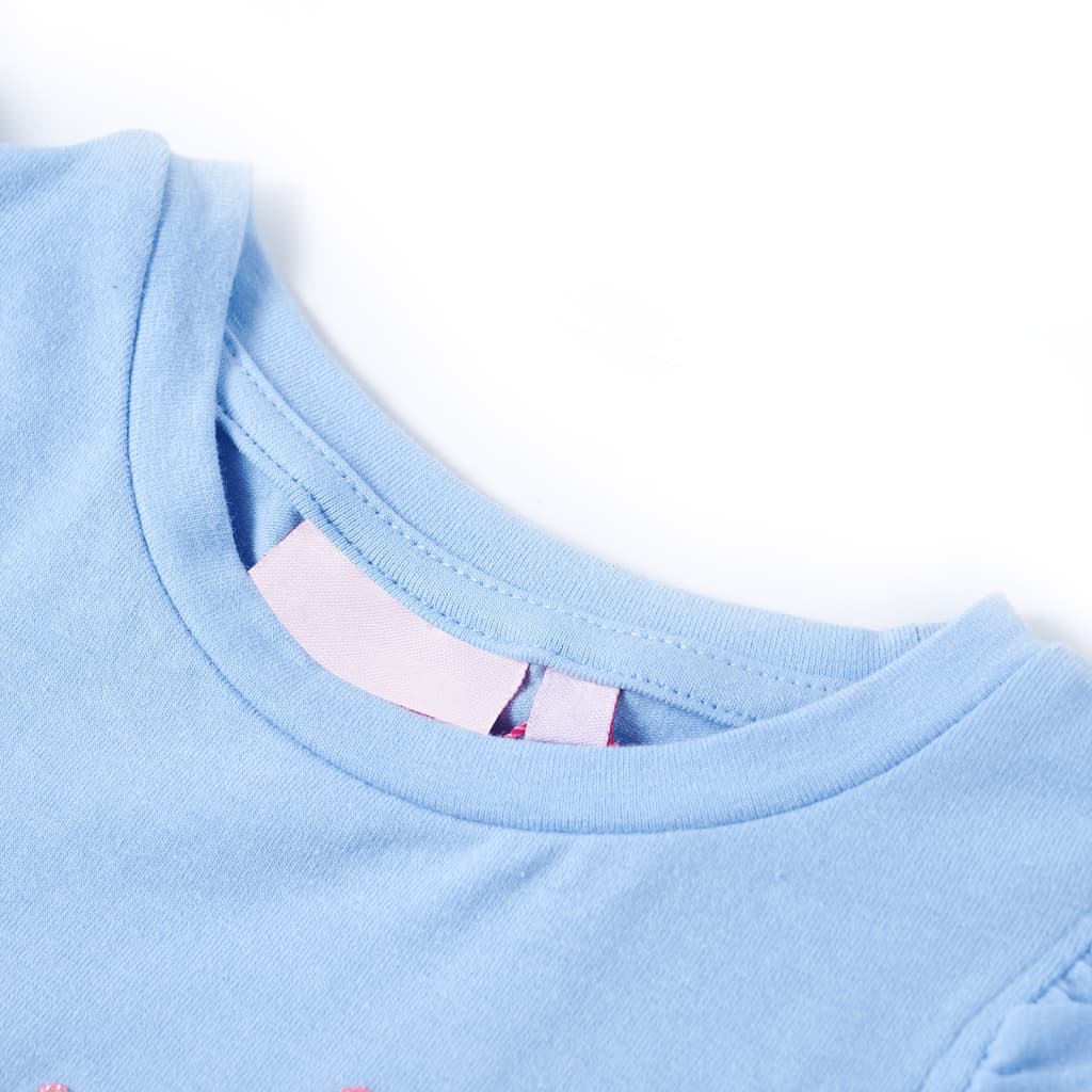 Vidaxl Children's shirt with ruffles on the sleeves 128 light blue
