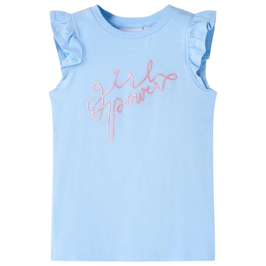 Vidaxl Children's shirt with ruffles on the sleeves 140 light blue