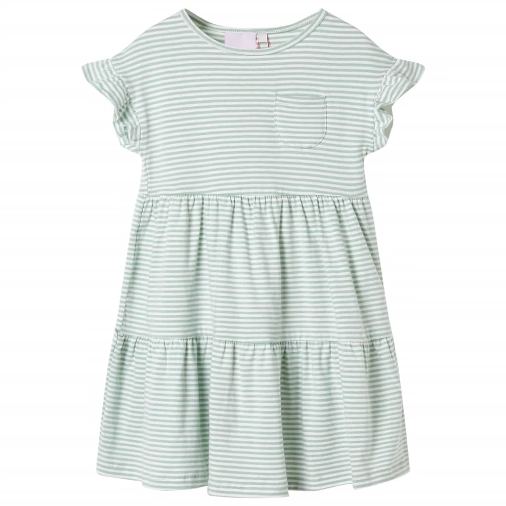 Vidaxl Children's dress with ruffles on the sleeves 92 Mint colored