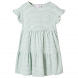 Vidaxl Children's dress with ruffles on the sleeves 92 Mint colored