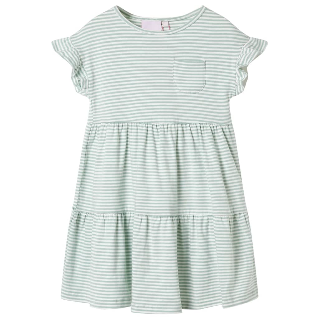Vidaxl Children's dress with ruffles on the sleeves 116 Mint colored