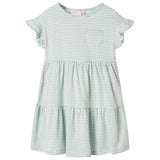 Vidaxl Children's dress with ruffles on the sleeves 116 Mint colored