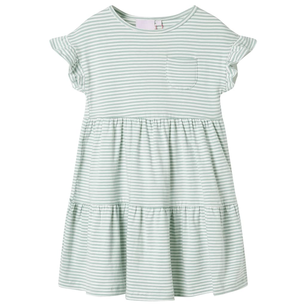 Vidaxl Children's dress with ruffles on the sleeves 128 mint colored