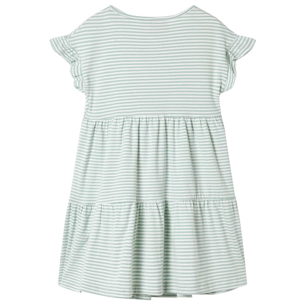 Vidaxl Children's dress with ruffles on the sleeves 128 mint colored