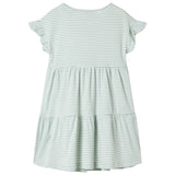 Vidaxl Children's dress with ruffles on the sleeves 128 mint colored
