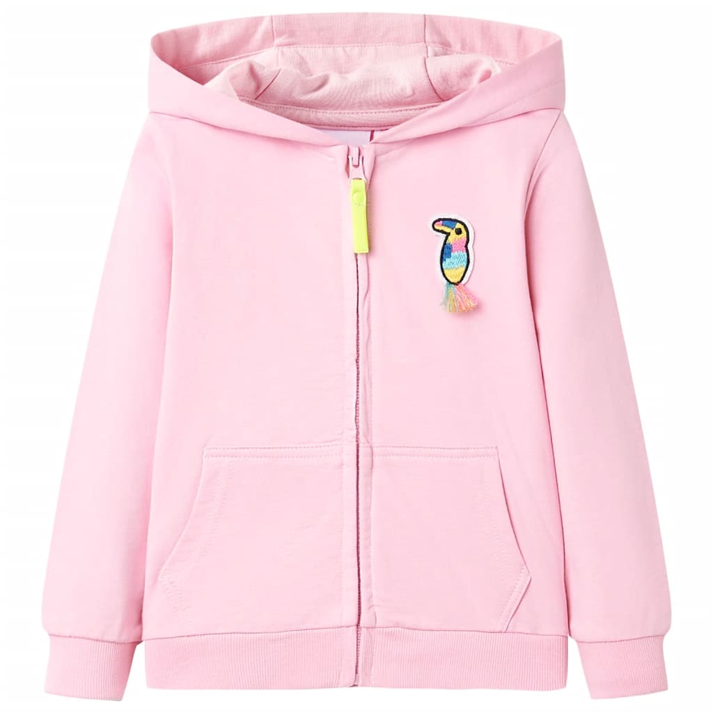 Vidaxl Children's vest with hood and zits 92 bright pink