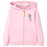Vidaxl Children's vest with hood and zits 92 bright pink