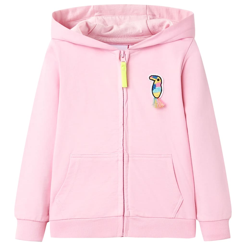 Vidaxl Children's vest with hood and zipper 104 bright pink