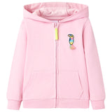 Vidaxl Children's vest with hood and zipper 104 bright pink