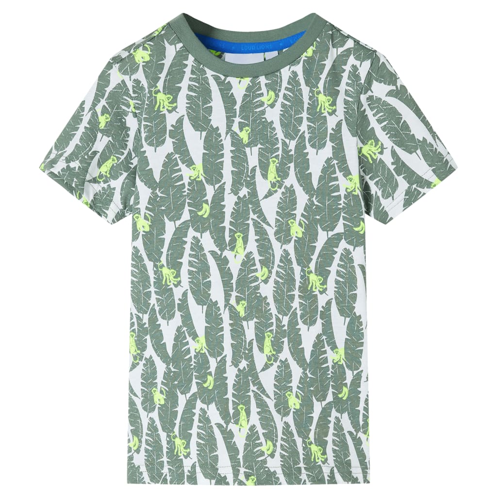 Vidaxl Children's shirt 92 Ecru and Donkerklimopgroen
