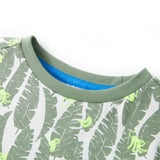 Vidaxl Children's shirt 92 Ecru and Donkerklimopgroen