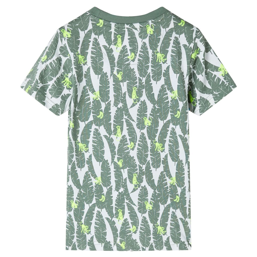 Vidaxl Children's shirt 104 Ecru and Donkerklimopgroen