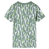 Vidaxl Children's shirt 104 Ecru and Donkerklimopgroen