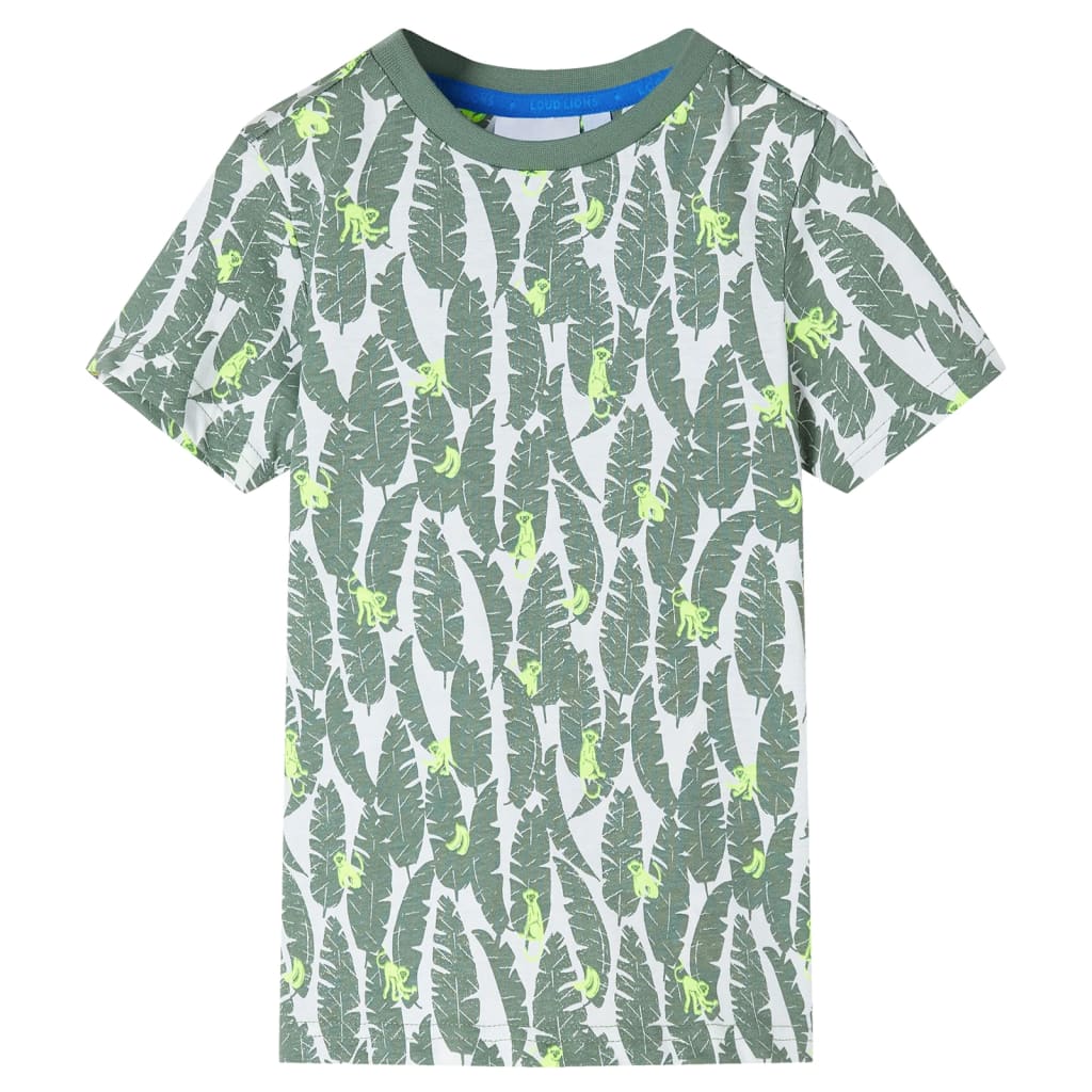 Vidaxl Children's shirt 140 Ecru and Donkerklimopgroen