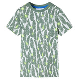 Vidaxl Children's shirt 140 Ecru and Donkerklimopgroen