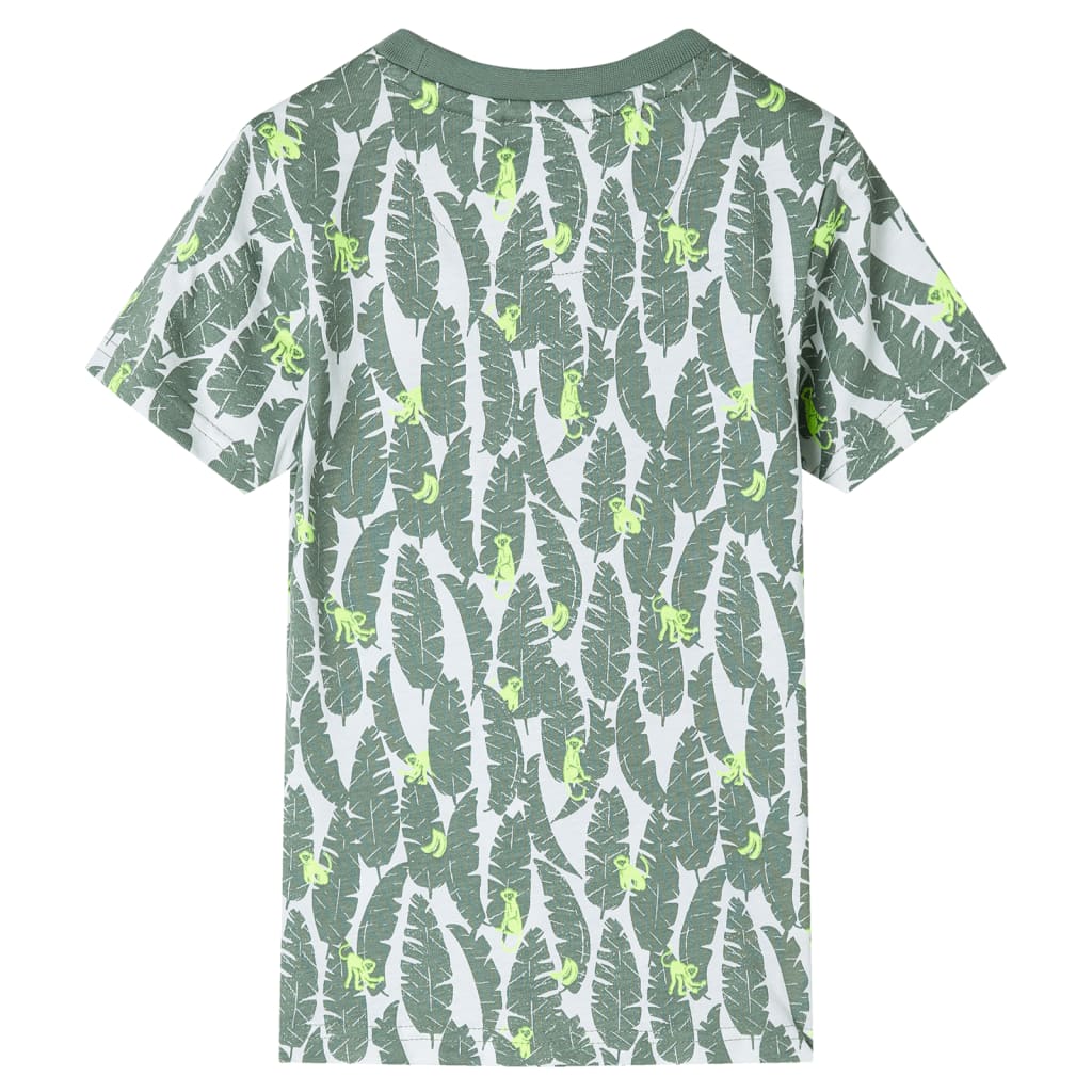 Vidaxl Children's shirt 140 Ecru and Donkerklimopgroen