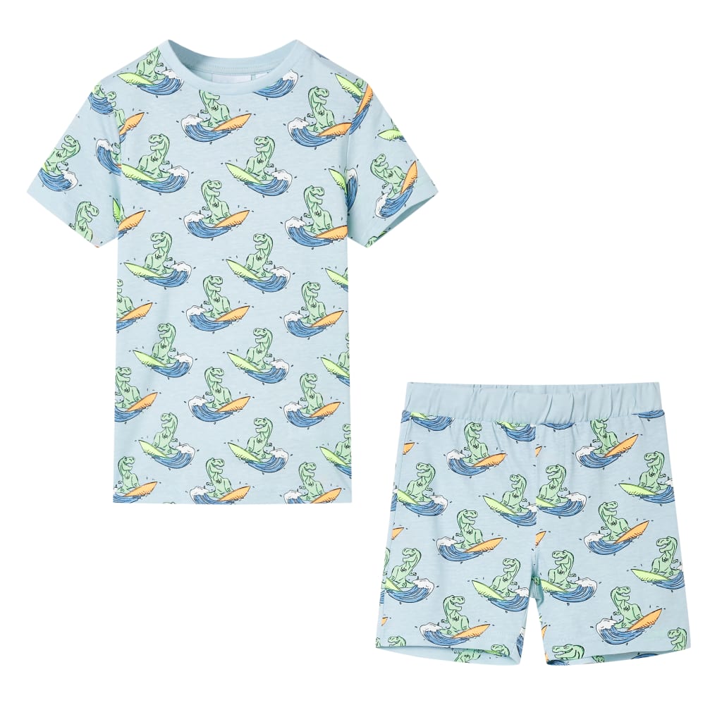 Vidaxl Children's pajamas with short sleeves 116 light blue