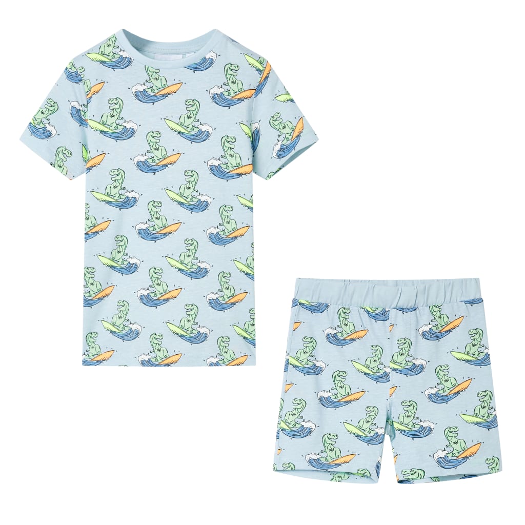 Vidaxl Children's pajamas with short sleeves 128 light blue