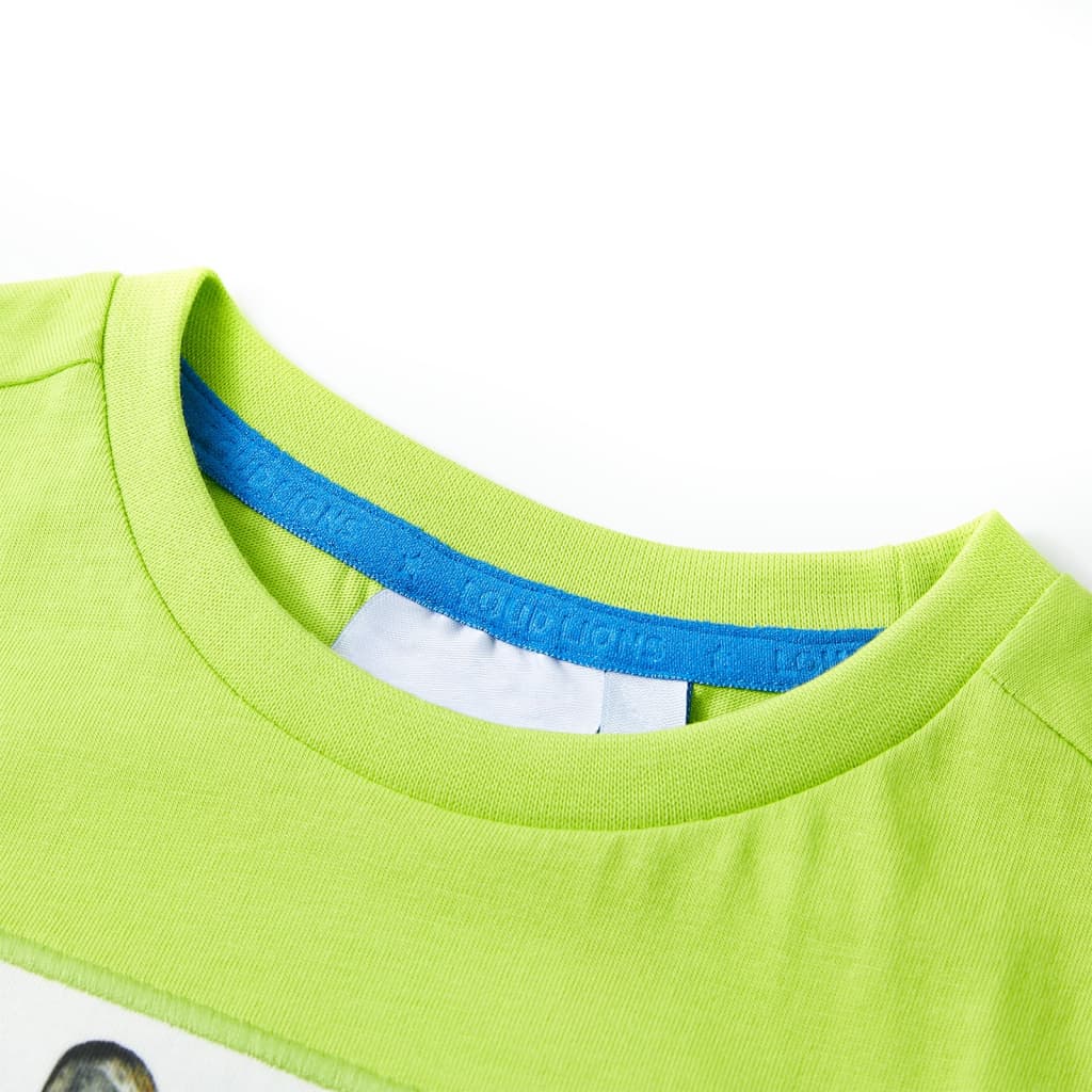Otroška majica Vidaxl s kratkimi rokavi 92 limegroen
