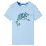 Camisa para niños de Vidaxl con mangas cortas 92 azul claro