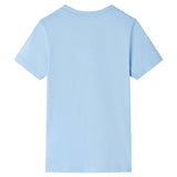 Camisa para niños de Vidaxl con mangas cortas 92 azul claro