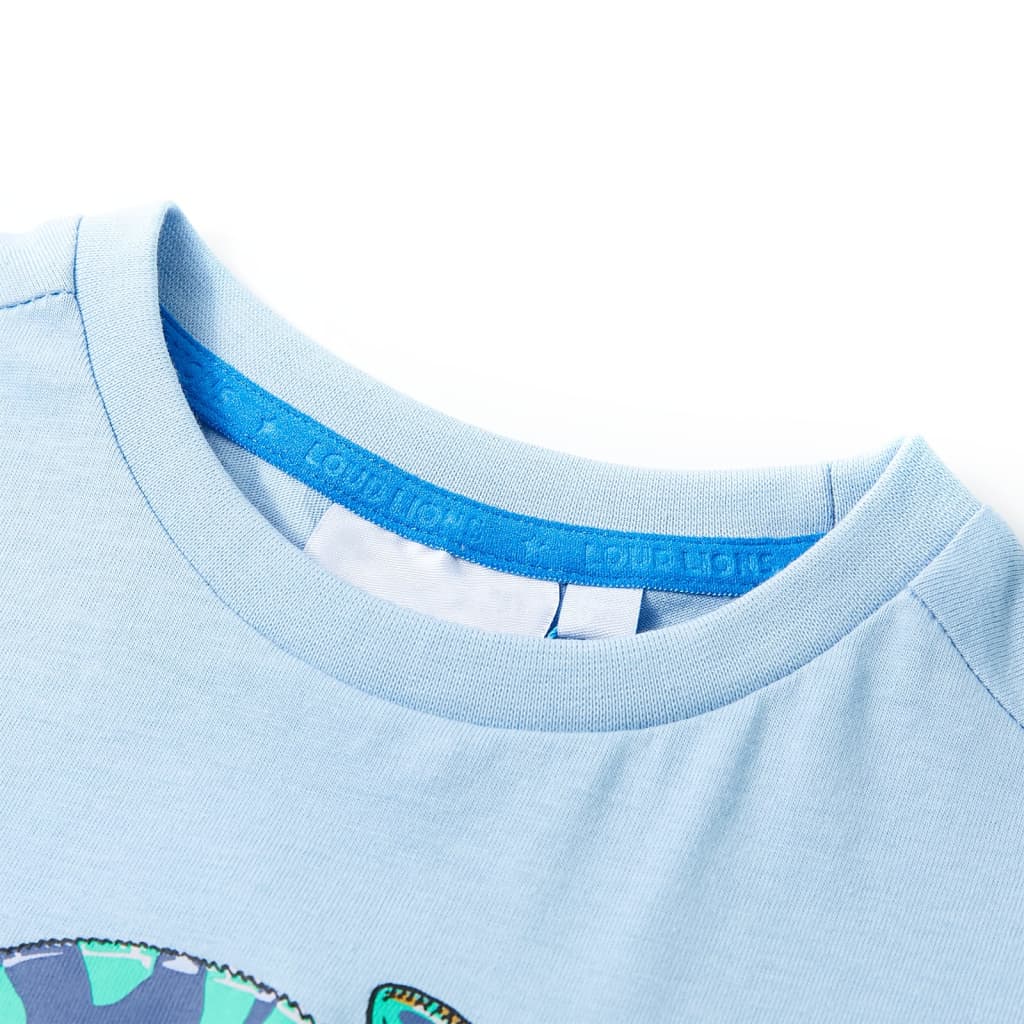 Camisa para niños de Vidaxl con mangas cortas 92 azul claro