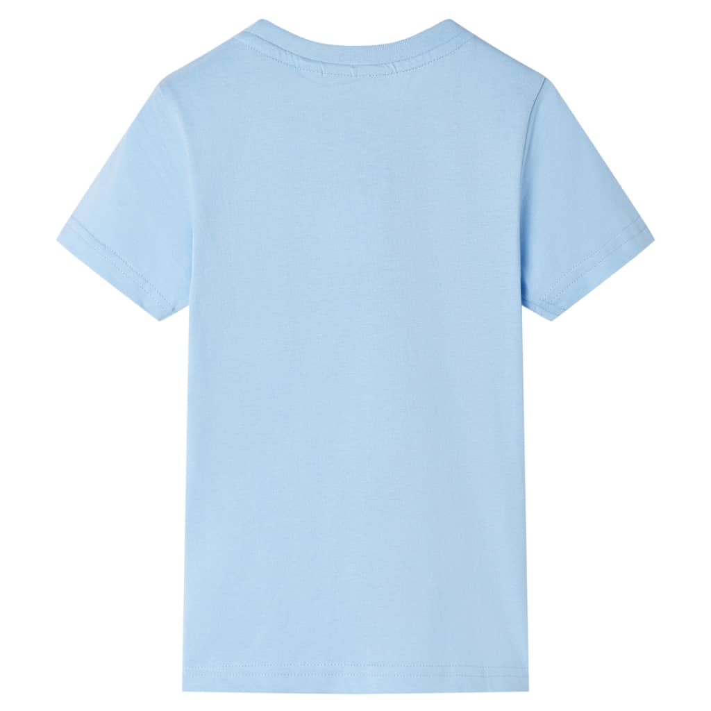 Camisa para niños de Vidaxl con mangas cortas 128 azul claro
