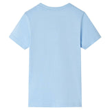 Camisa para niños de Vidaxl con mangas cortas 128 azul claro