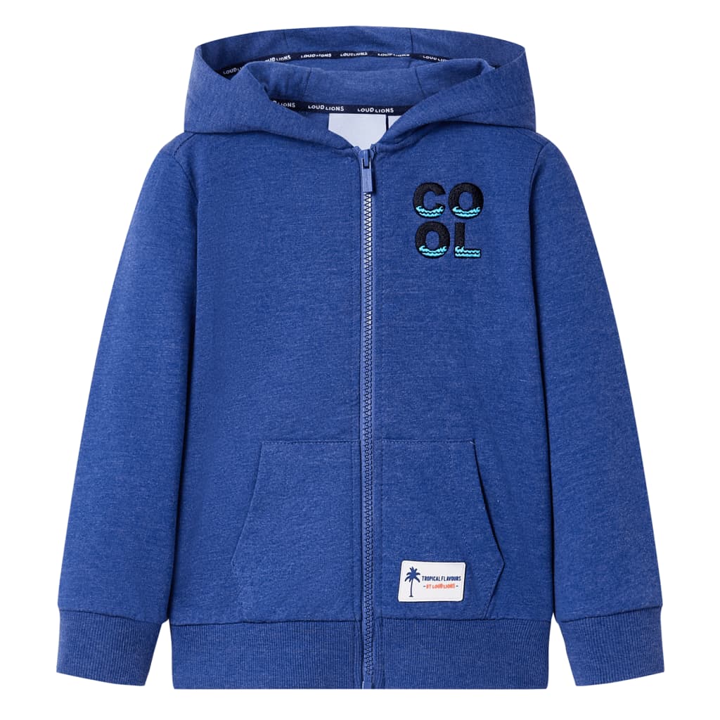Vidaxl Children's vest with hood and zipper 116 mixed dark blue