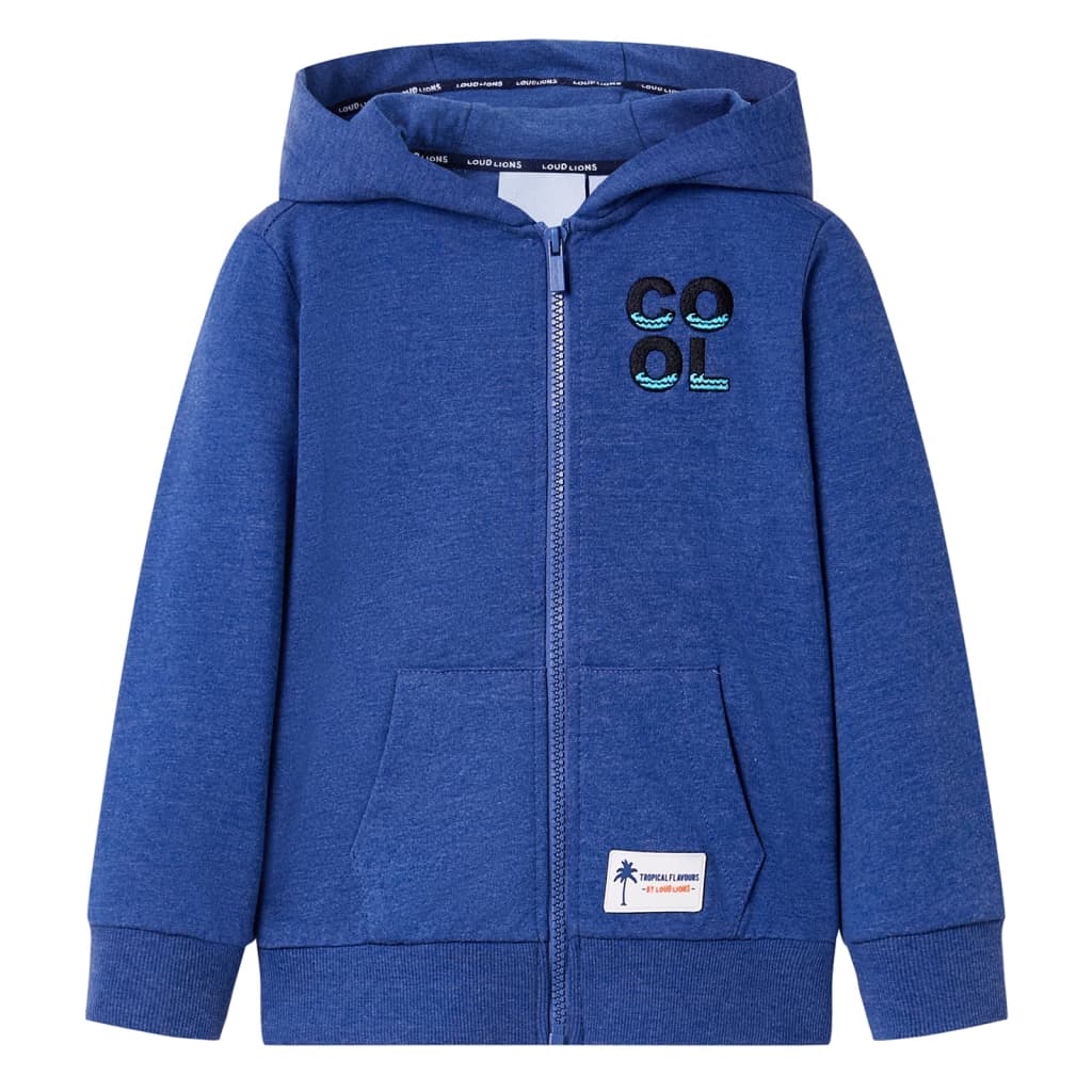 Vidaxl Children's vest with hood and zipper 140 mixed dark blue