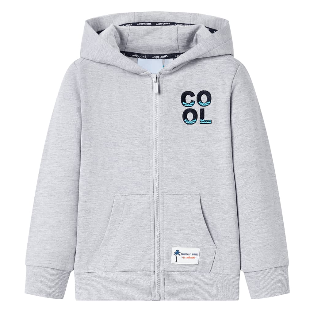 Vidaxl Children's vest with hood and zipper 92 Gray