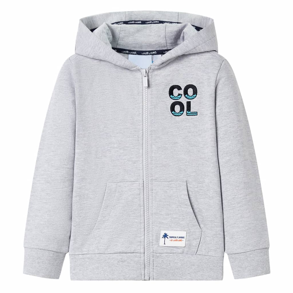 Vidaxl Children's vest with hood and zipper 128 gray
