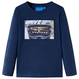 Dětská košile Vidaxl s dlouhými rukávy 140 Mixed Navy Blue