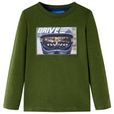 VidaXL children's shirt with long sleeves 128 Donkerkakiklijk