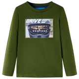 VidaXL children's shirt with long sleeves 140 Donkerkakiklijk