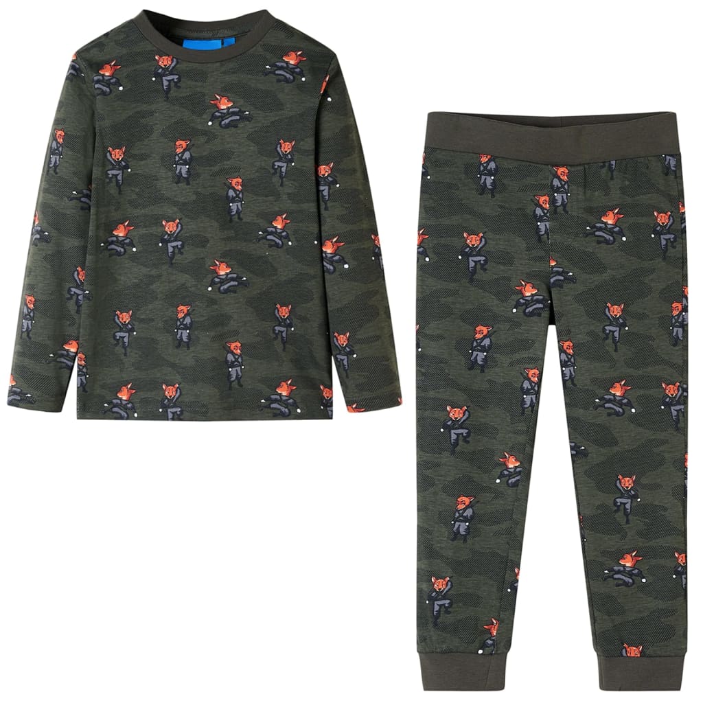 Pigiami per bambini Vidaxl con maniche lunghe 104 kakikentig