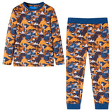 Vidaxl Children's pajamas with long sleeves 128 cognac colored