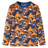 Vidaxl Children's pajamas with long sleeves 140 cognac colored