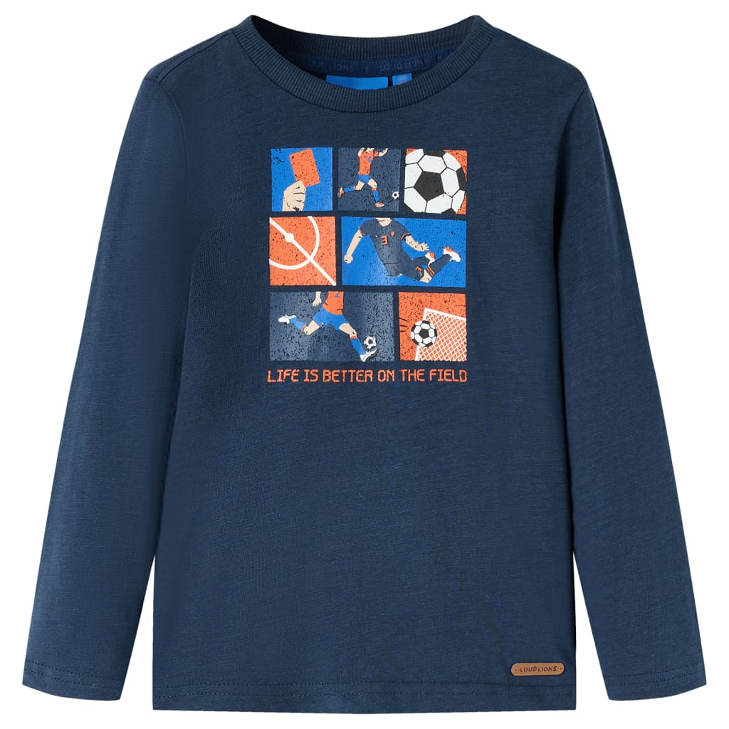 Vidaxl Children's shirt with long sleeves 92 mixed navy blue
