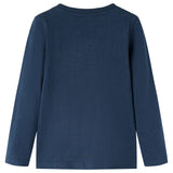 Vidaxl Child's Shirt à manches longues 140 bleu marine mélangé