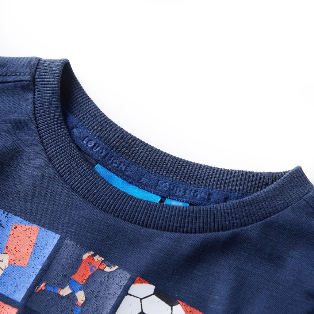 Vidaxl Child's Shirt à manches longues 140 bleu marine mélangé