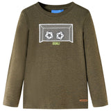 Vidaxl Child's Shirt à manches longues 140 Kakikleur mixte
